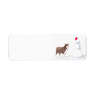 Australian Shepherd  Dog Art Return Address Labels