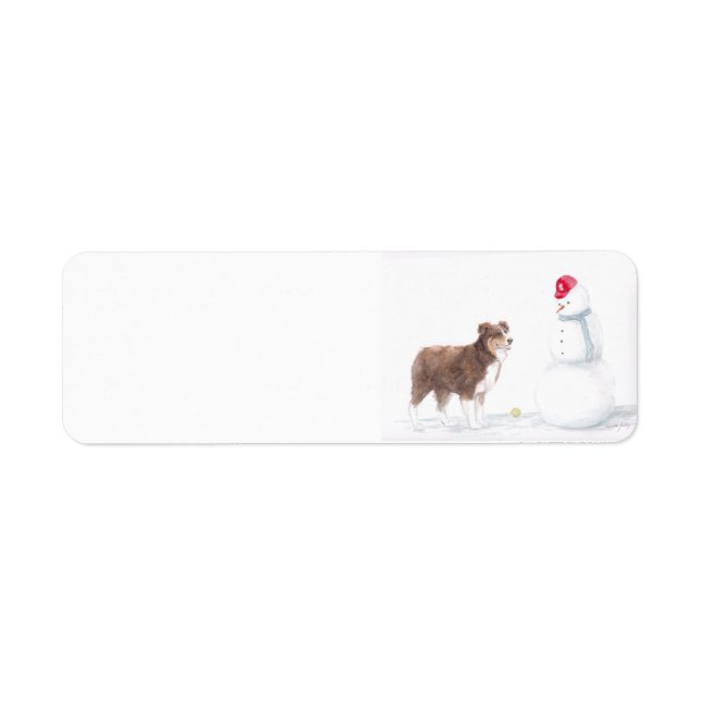 Australian Shepherd  Dog Art Return Address Labels (Front)