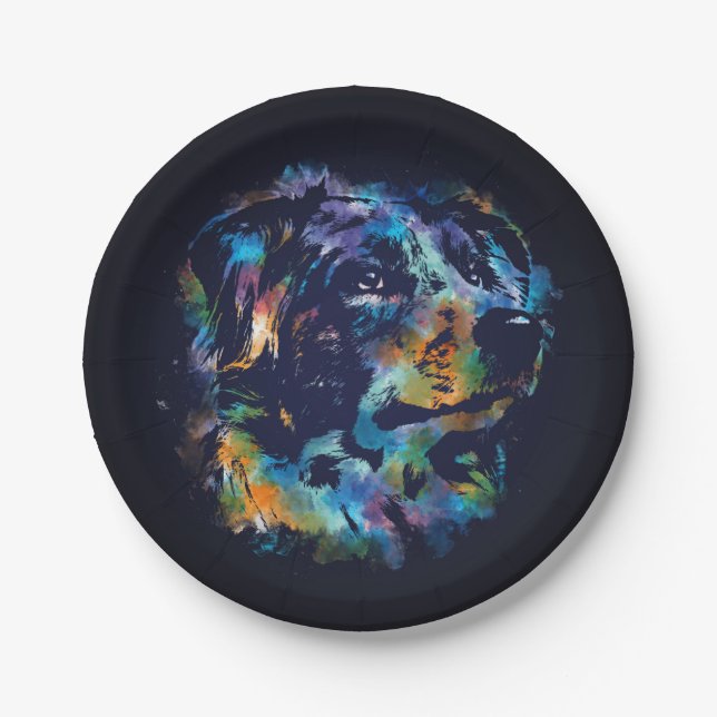 Australian Shepherd dog - Aussie Paper Plate (Front)