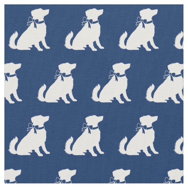 Australian Shepherd Dog Aussie Pet Navy Blue Fabric (Close Up)