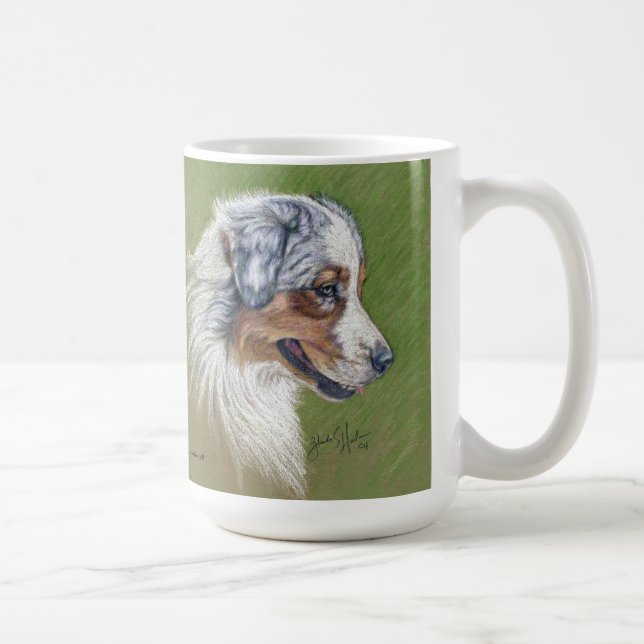 Australian Shepherd Dog by Glenda S. Harlan Coffee Mug (Right)