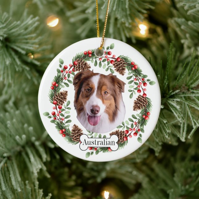Australian Shepherd dog Ceramic Ornament (Tree)