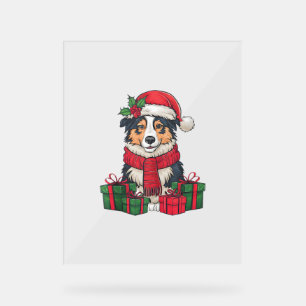 Australian Shepherd Dog Christmas Parties Holiday  Acrylic Sign