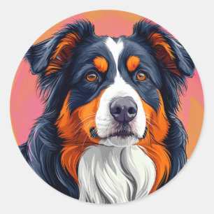Australian Shepherd dog Classic Round Sticker