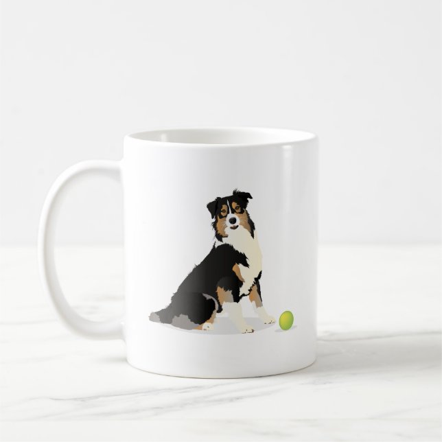 Australian Shepherd Dog Coffee Mug (Left)