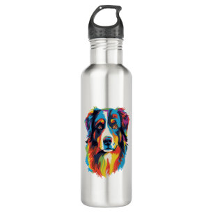 Australian Shepherd Dog Colorful  710 Ml Water Bottle