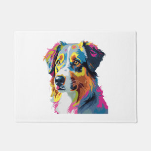 Australian Shepherd Dog Colourful 5 Doormat