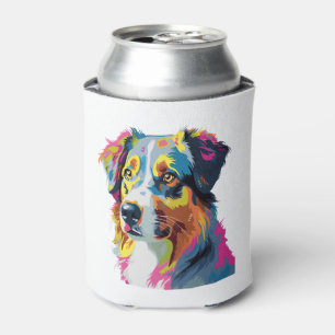 Australian Shepherd Dog Colourful Can Cooler