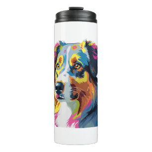 Australian Shepherd Dog Colourful Thermal Tumbler