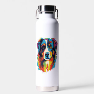 Australian Shepherd Dog Colourful  Water Bottle