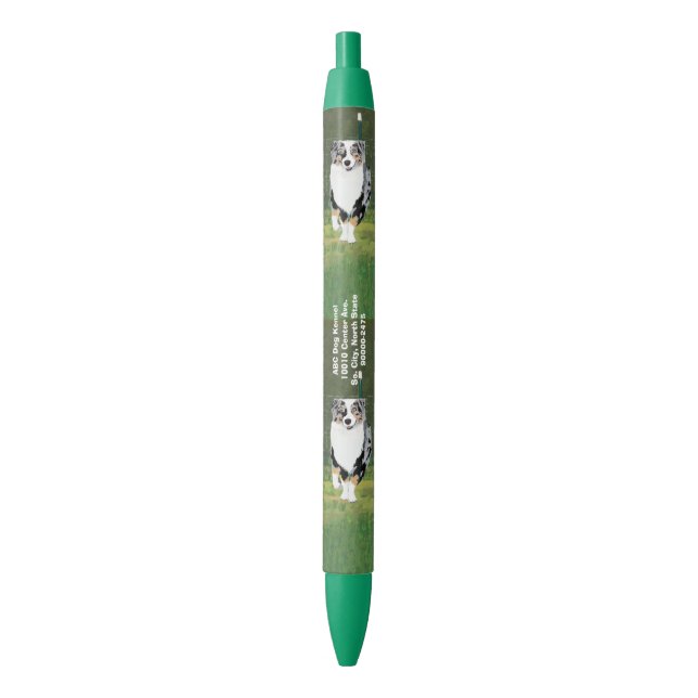 Australian Shepherd Dog custom black ink pen (Front Vertical)