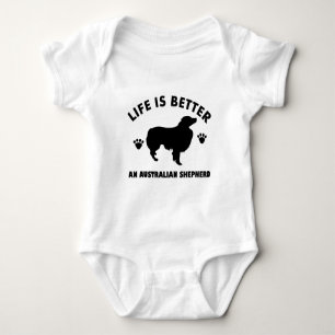 Australian Shepherd dog design Baby Bodysuit