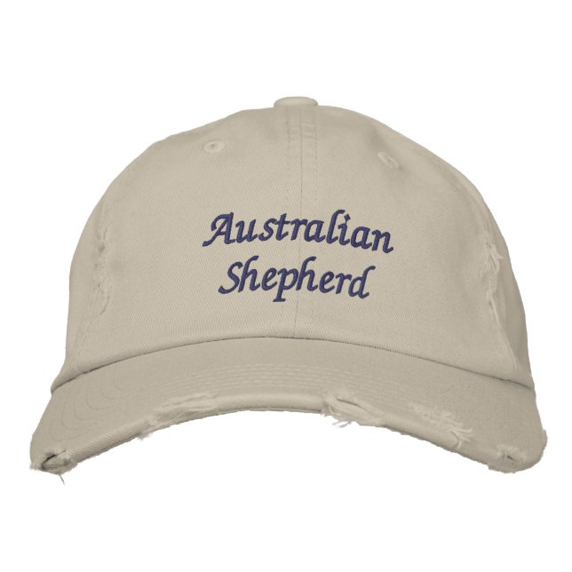Australian Shepherd Dog Embroidered Baseball Cap (Front)