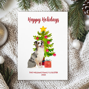Australian Shepherd Dog Family Christmas Holiday Card