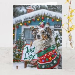 Australian Shepherd Dog Festive Realtor Christmas Card
