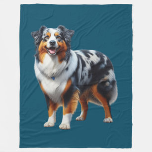 Australian Shepherd Dog Fleece Blanket