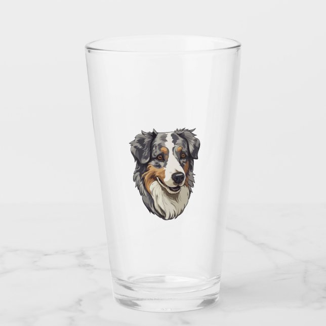 Australian shepherd Dog   Glass (Front)