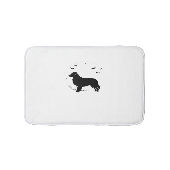 Australian Shepherd Dog – Halloween Moon Silhouett Bath Mat (Front)