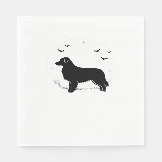 Australian Shepherd Dog – Halloween Moon Silhouett Napkin (Front)