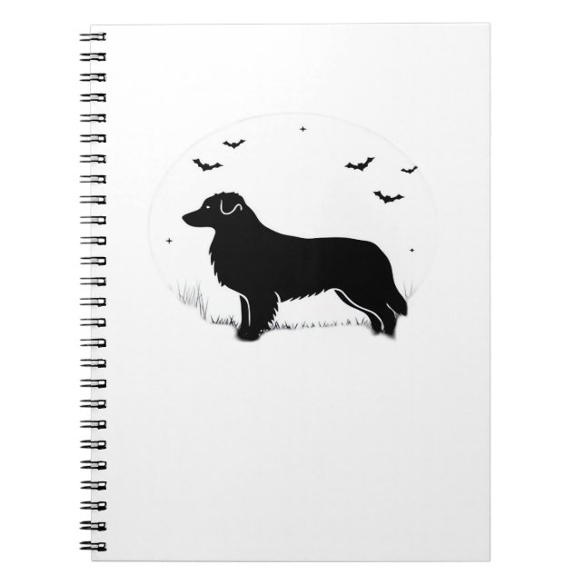 Australian Shepherd Dog � Halloween Moon Silhouett Notebook (Front)