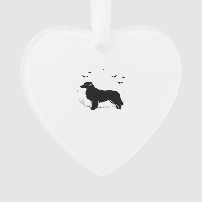 Australian Shepherd Dog � Halloween Moon Silhouett Ornament (Front)