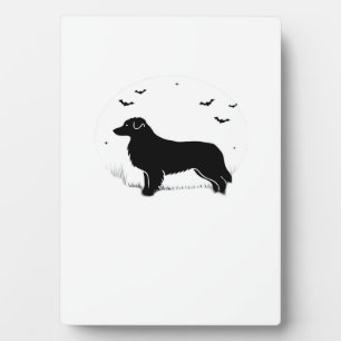 Australian Shepherd Dog � Halloween Moon Silhouett Plaque