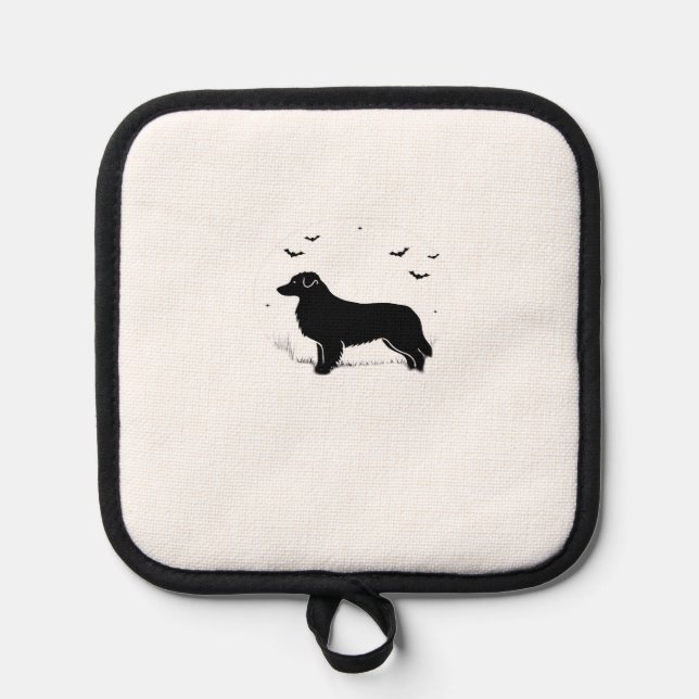 Australian Shepherd Dog � Halloween Moon Silhouett Pot Holder (Front)