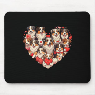 Australian Shepherd Dog Heart Valentine Australian Mouse Pad