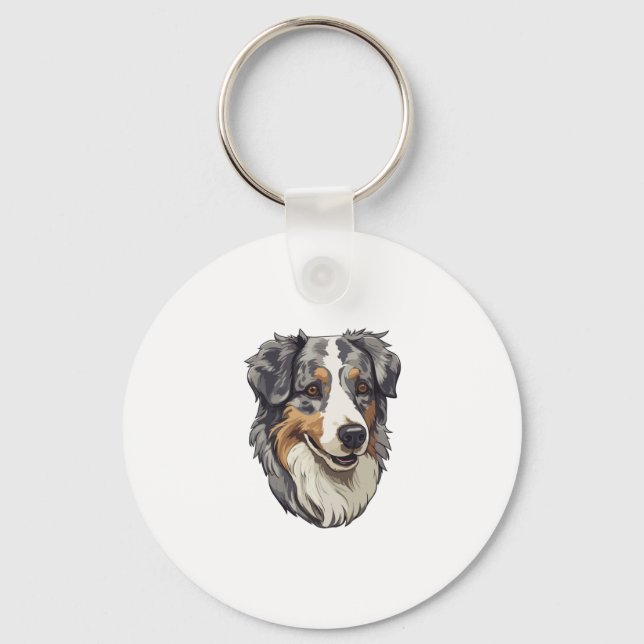 Australian shepherd Dog   Key Ring (Front)