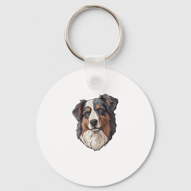 Australian shepherd Dog   Key Ring (Front)