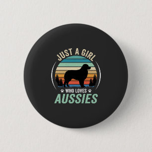 Australian Shepherd Dog Lover Retro Sunset Aussies 6 Cm Round Badge