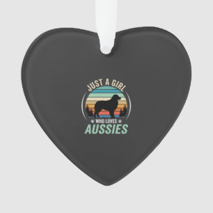 Australian Shepherd Dog Lover Retro Sunset Aussies Ornament