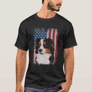 Australian Shepherd Dog Lover US Flag 4Th Of July T-Shirt