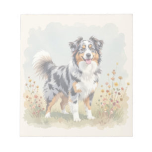 Australian Shepherd Dog Merle Long Tail Notepad