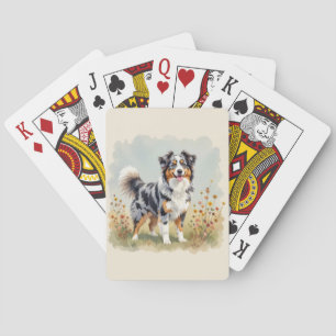 Australian Shepherd Dog Merle Long Tail Playing Cards