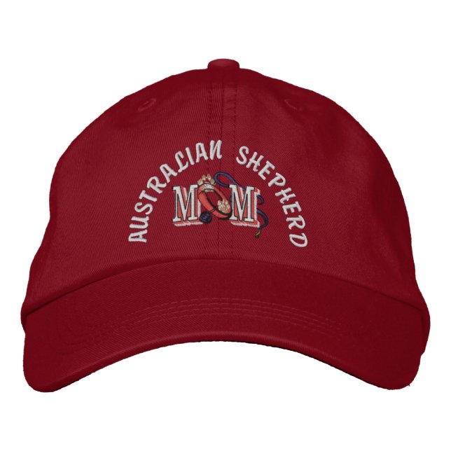 Australian Shepherd Dog MOM Embroidered Hat (Front)