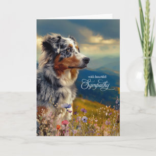 Australian Shepherd Dog Mountain Pet Sympathy Card