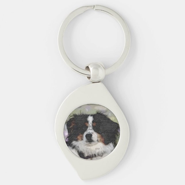 Australian shepherd, Dog, Nature Key Ring (Front)