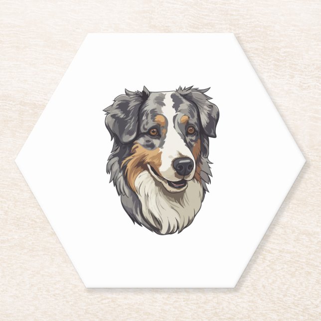 Australian shepherd Dog   Paper Coaster (Front)