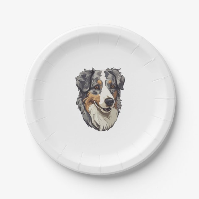 Australian shepherd Dog   Paper Plate (Front)