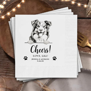 Australian Shepherd Dog Personalised Cheers Napkin