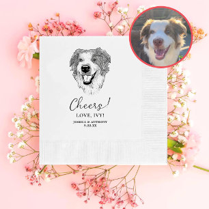 Australian Shepherd Dog Personalised Cheers Napkin