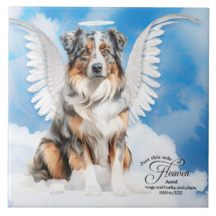 Australian Shepherd Dog Personalised Pet Memorial Ceramic Tile