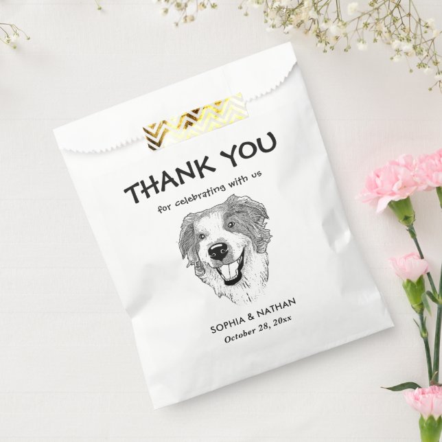 Australian Shepherd Dog Personalised Thank You Favour Bag (Sealed)