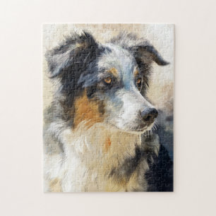 Australian shepherd dog portrait jigsaw puzzle