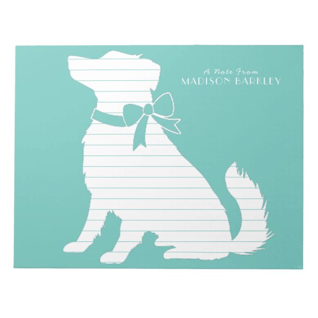 Australian Shepherd Dog Puppy Notepad (Front)