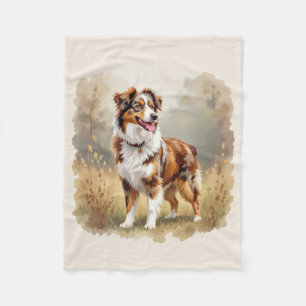 Australian Shepherd Dog Red Merle Aussie Fleece Blanket