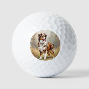 Australian Shepherd Dog Red Merle Aussie Golf Balls