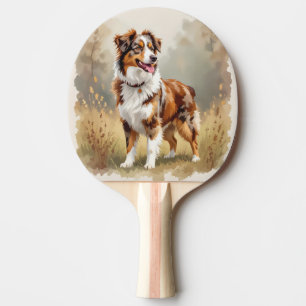 Australian Shepherd Dog Red Merle Aussie Ping Pong Paddle