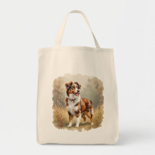 Australian Shepherd Dog Red Merle Aussie Tote Bag